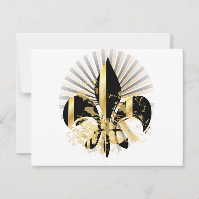 Black och Guld Fleur de Lis (Framsida)
