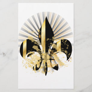 Black och Guld Fleur de Lis