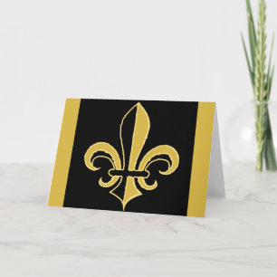 Black och Guld Fleur de lis Kort