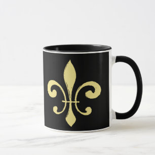 Black och Guld Fleur De Lis Mugg som Dat