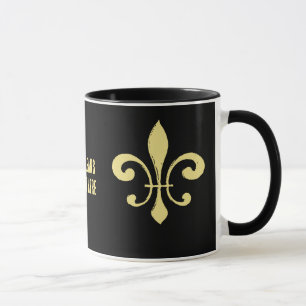 Black och Guld Fleur De Lis Mugg som Dat