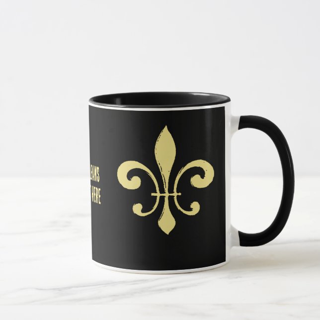 Black och Guld Fleur De Lis Mugg som Dat (Höger)