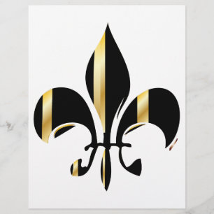 Black och Guld Fleur de Lis Reklamblad