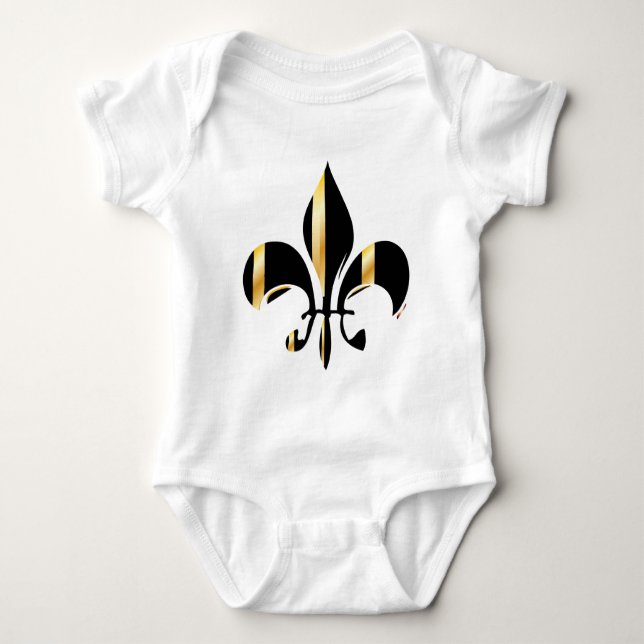 Black och Guld Fleur de Lis T Shirt (Framsida)