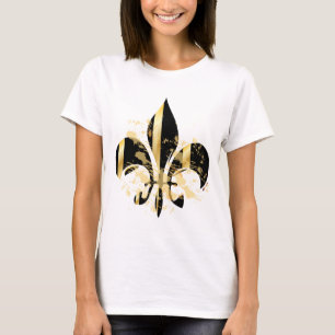 Black och Guld Fleur de Lis T Shirt