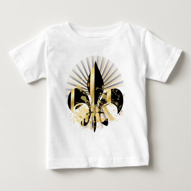 Black och Guld Fleur de Lis Tee (Framsida)