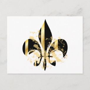 Black och Guld Fleur de Lis Vykort