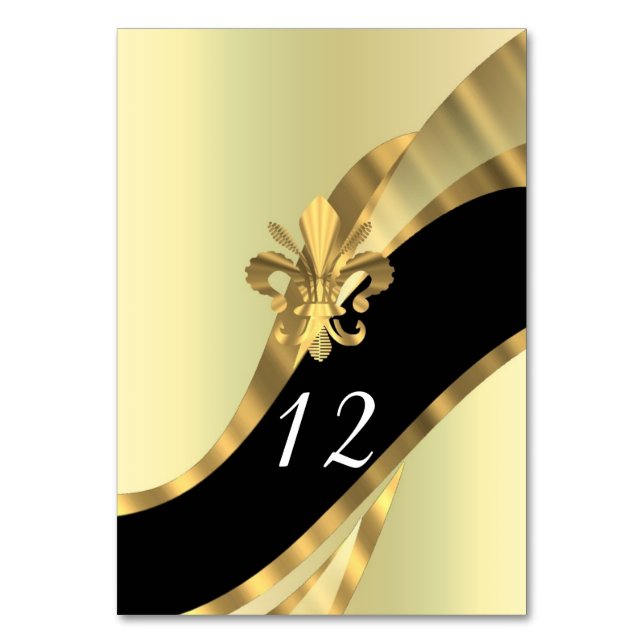 Black och guld fleur de lys bordsnummer (Framsidan)