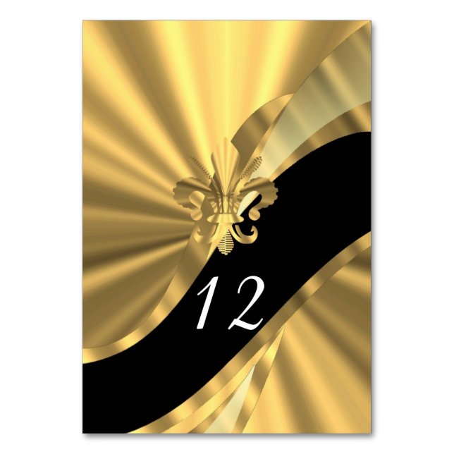 Black och guld fleur de lys bordsnummer (Framsidan)