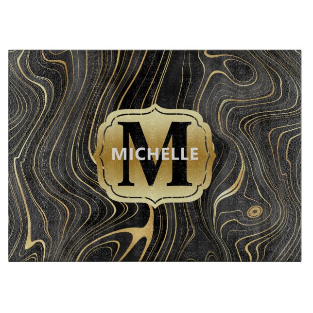 Black och Guld Geode Strata Struktur (Framsidan)