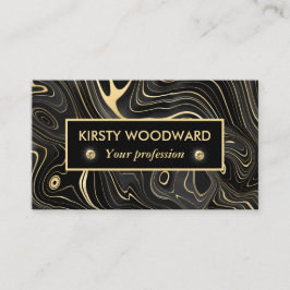 Black och Guld Geode Strata Struktur Visitkort