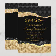 Black och Guld Glam Tårar Sweet sixteen