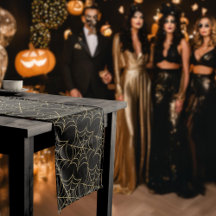 Black och Guld Glitter Glam Halloween Spindelnät