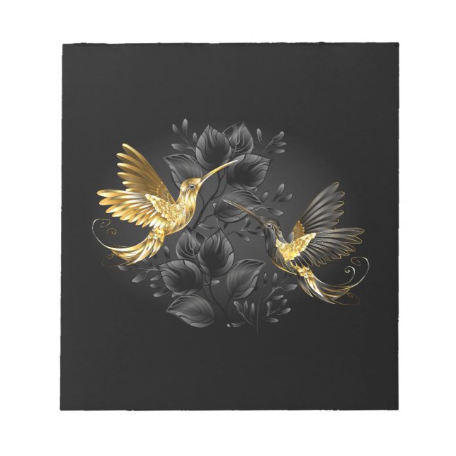 Black och Guld Hummingbird Anteckningsblock (Framsida)