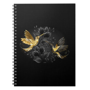 Black och Guld Hummingbird Anteckningsbok