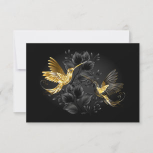 Black och Guld Hummingbird Anteckningskort