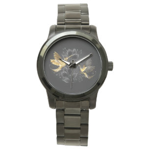 Black och Guld Hummingbird Armbandsur