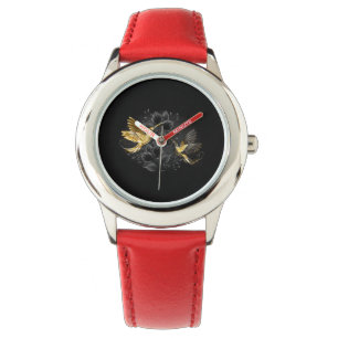 Black och Guld Hummingbird Armbandsur