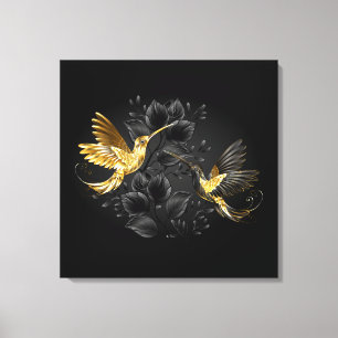 Black och Guld Hummingbird Canvastryck