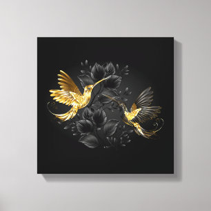 Black och Guld Hummingbird Canvastryck