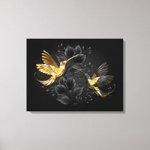 Black och Guld Hummingbird Canvastryck