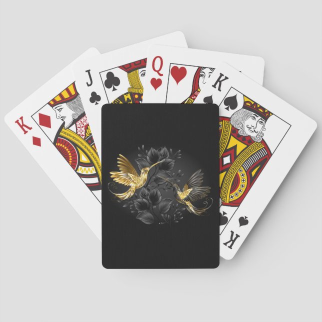 Black och Guld Hummingbird Casinokort (Baksidan)
