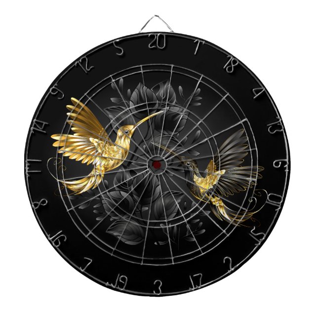 Black och Guld Hummingbird Darttavla (Framsidan)