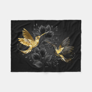 Black och Guld Hummingbird Fleecefilt