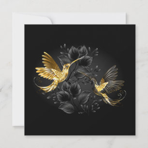 Black och Guld Hummingbird Inbjudningar