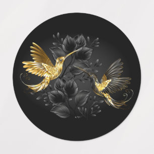 Black och Guld Hummingbird Klistermärke
