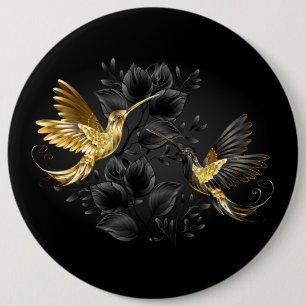 Black och Guld Hummingbird Knapp