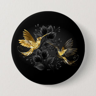 Black och Guld Hummingbird Knapp