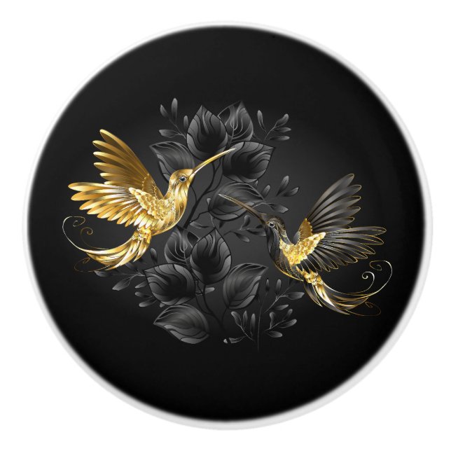Black och Guld Hummingbird Knopp (Framsidan)
