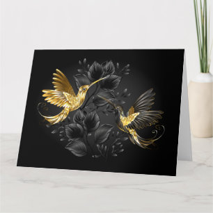 Black och Guld Hummingbird Kort