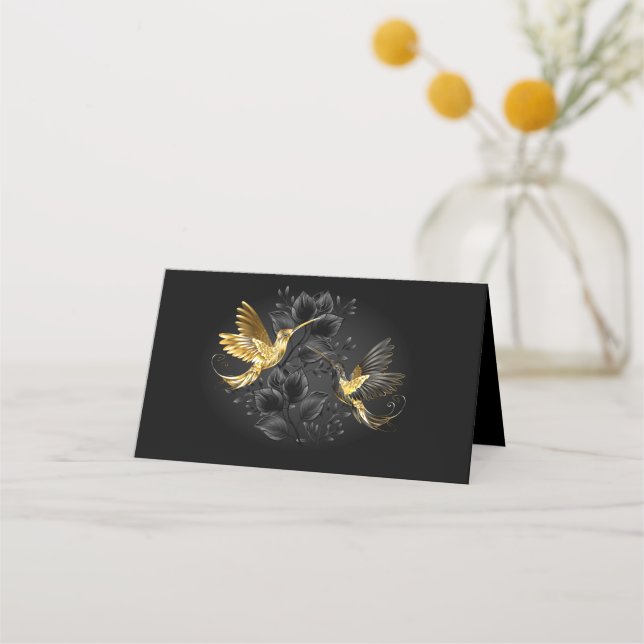 Black och Guld Hummingbird Lojalitetskort (Framsida)