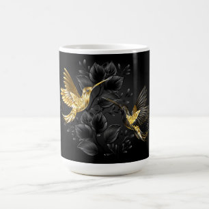 Black och Guld Hummingbird Magisk Mugg