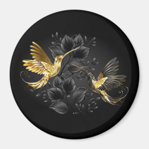 Black och Guld Hummingbird Magnet
