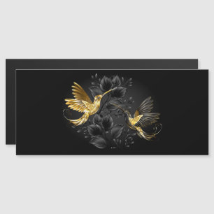 Black och Guld Hummingbird Magnetisk Inbjudningskort
