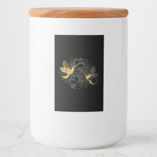 Black och Guld Hummingbird Mat Etikett