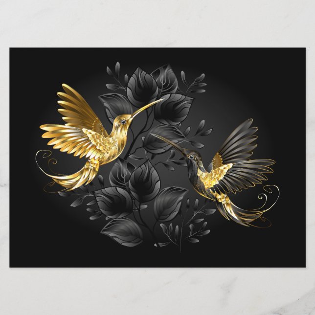 Black och Guld Hummingbird Meny (Framsida)