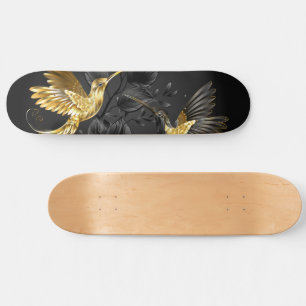 Black och Guld Hummingbird Mini Skateboard Bräda 18,5 Cm