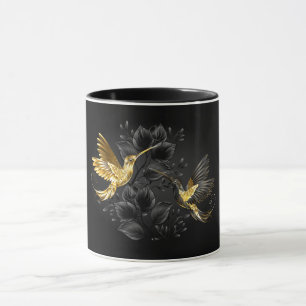 Black och Guld Hummingbird Mugg