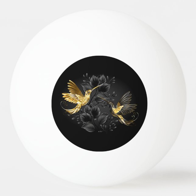 Black och Guld Hummingbird Pingisboll (Framsidan)