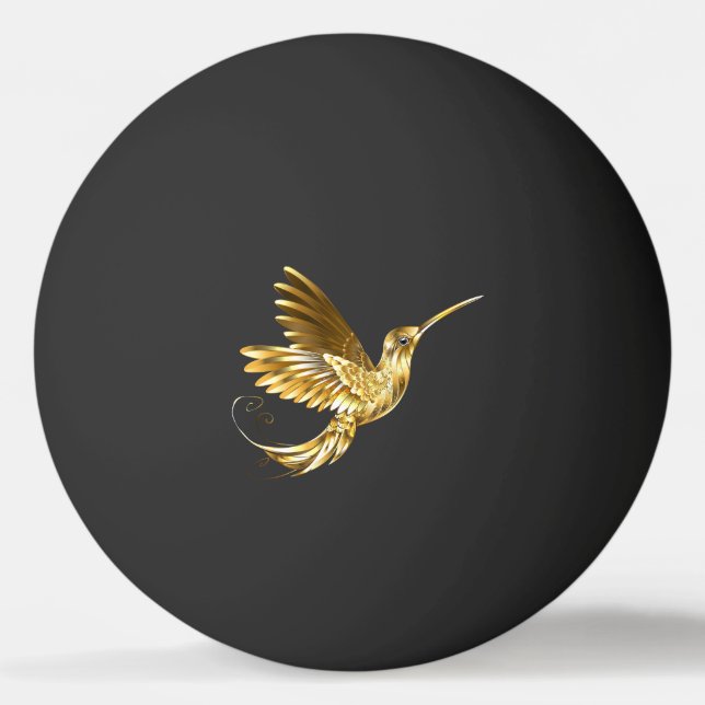 Black och Guld Hummingbird Pingisboll (Framsidan)