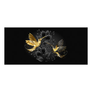 Black och Guld Hummingbird Reklamkort