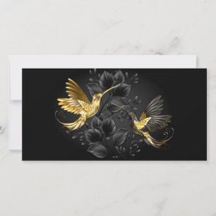 Black och Guld Hummingbird Spara Datumet