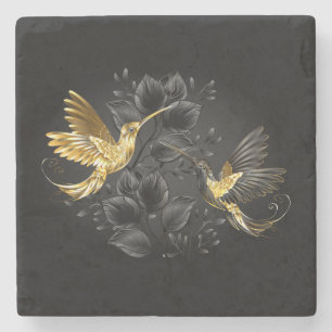 Black och Guld Hummingbird Stenunderlägg