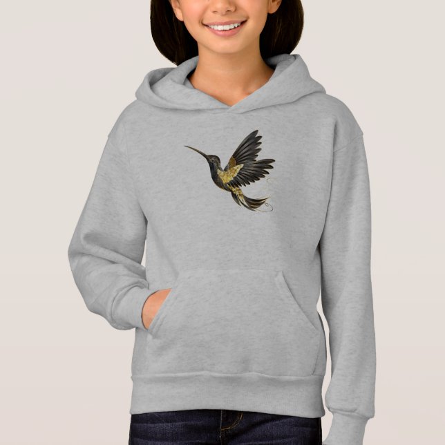 Black och Guld Hummingbird T Shirt (Framsida)