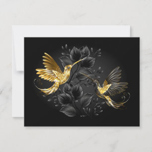 Black och Guld Hummingbird Tack Kort