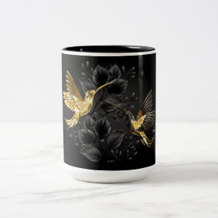 Black och Guld Hummingbird Två-Tonad Mugg